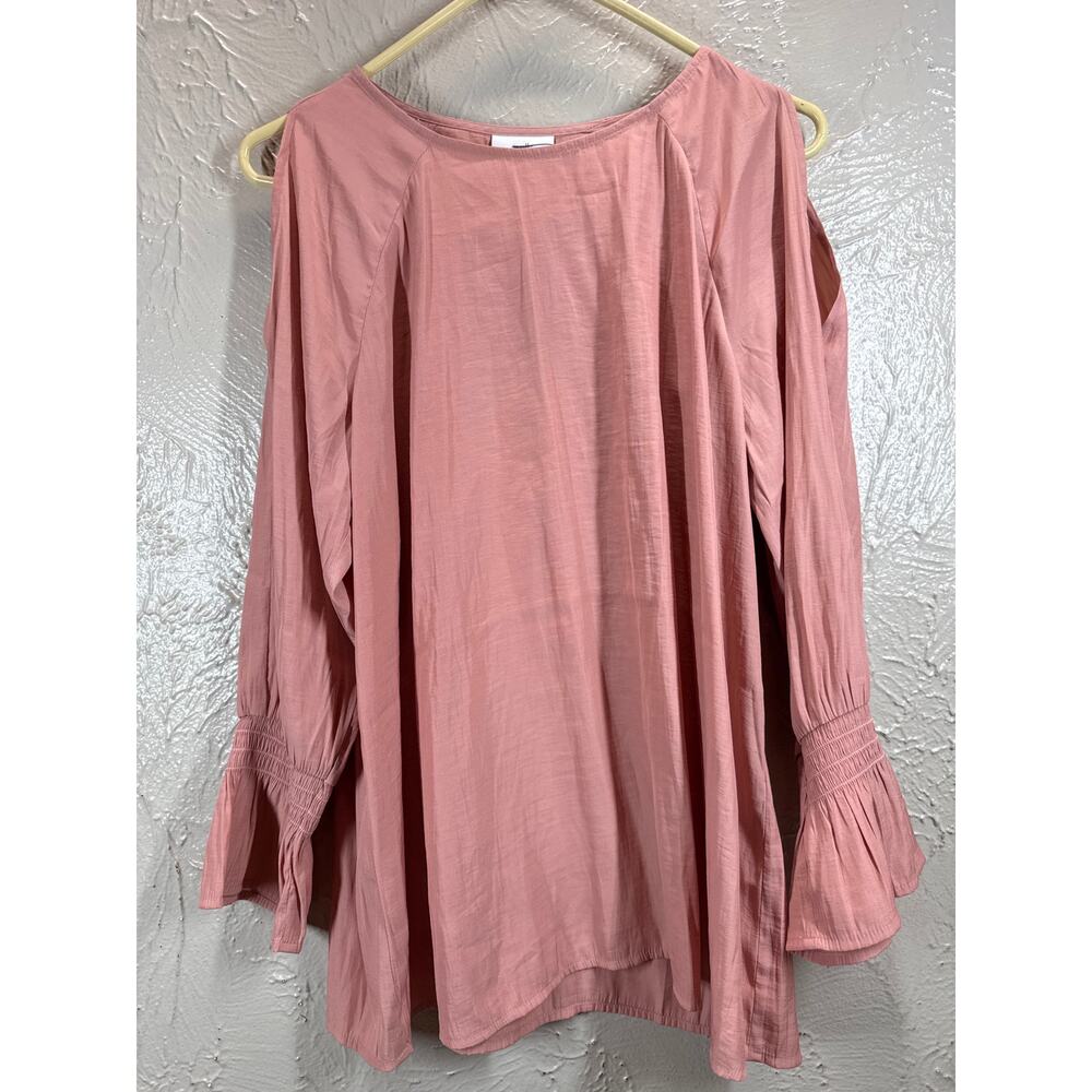 J Jill Cold Shoulder Top Pink 3/4 Sleeve Tunic Blouse Boho Womens Size Small NWT